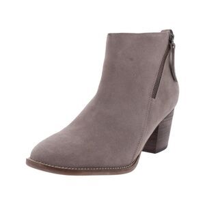 AQUA COLLEGE Womens Gray Western Waterproof Nancy Almond Toe Leather Booties 6 M